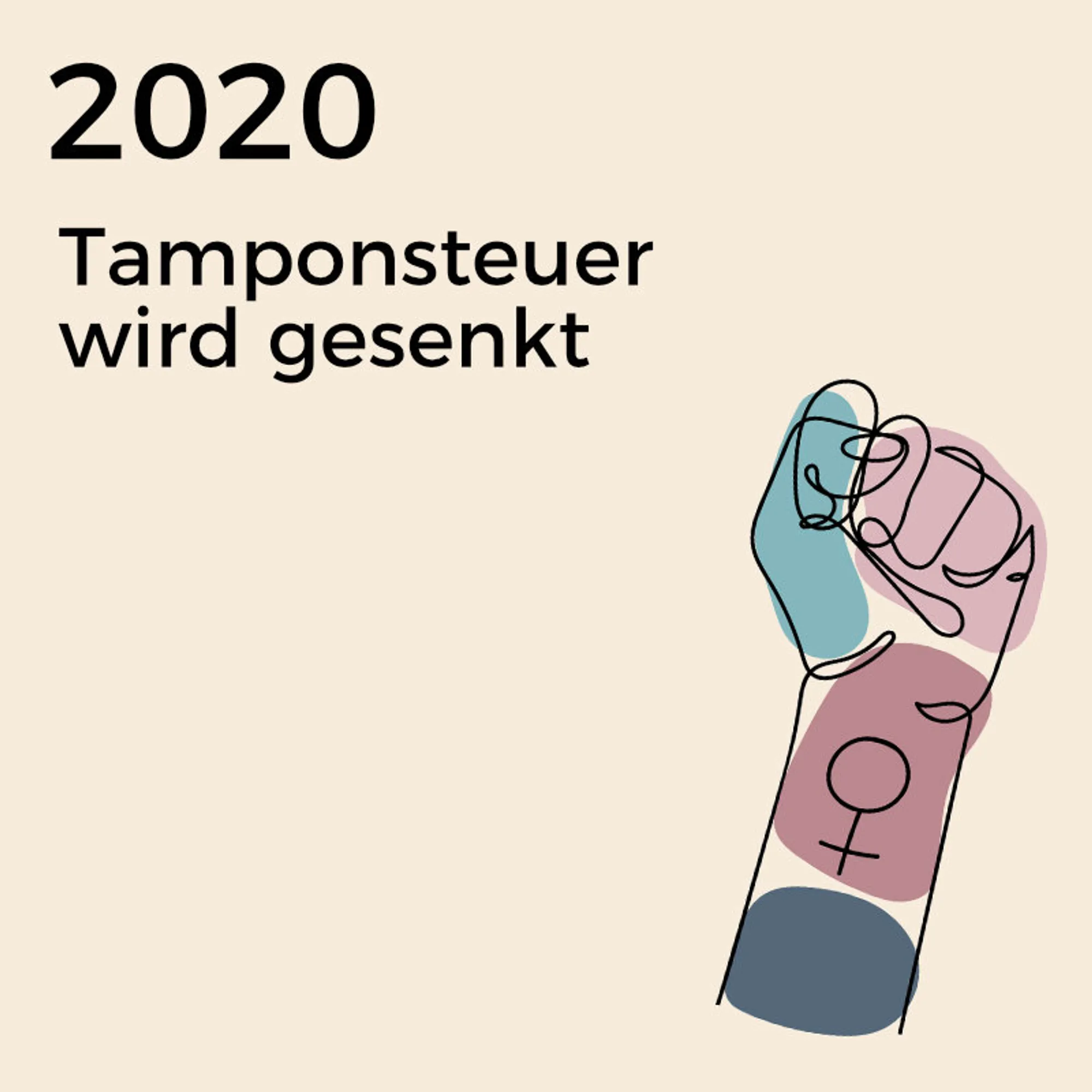 2020 – Tamponsteuer wird gesenktSeit 2020 gelten Menstruationsartikel nicht mehr als Luxusprodukt. Nach eine 2019 gestarteten Petition wurde die Mehrwertsteuer von 19 auf sieben Prozent gesenkt.
