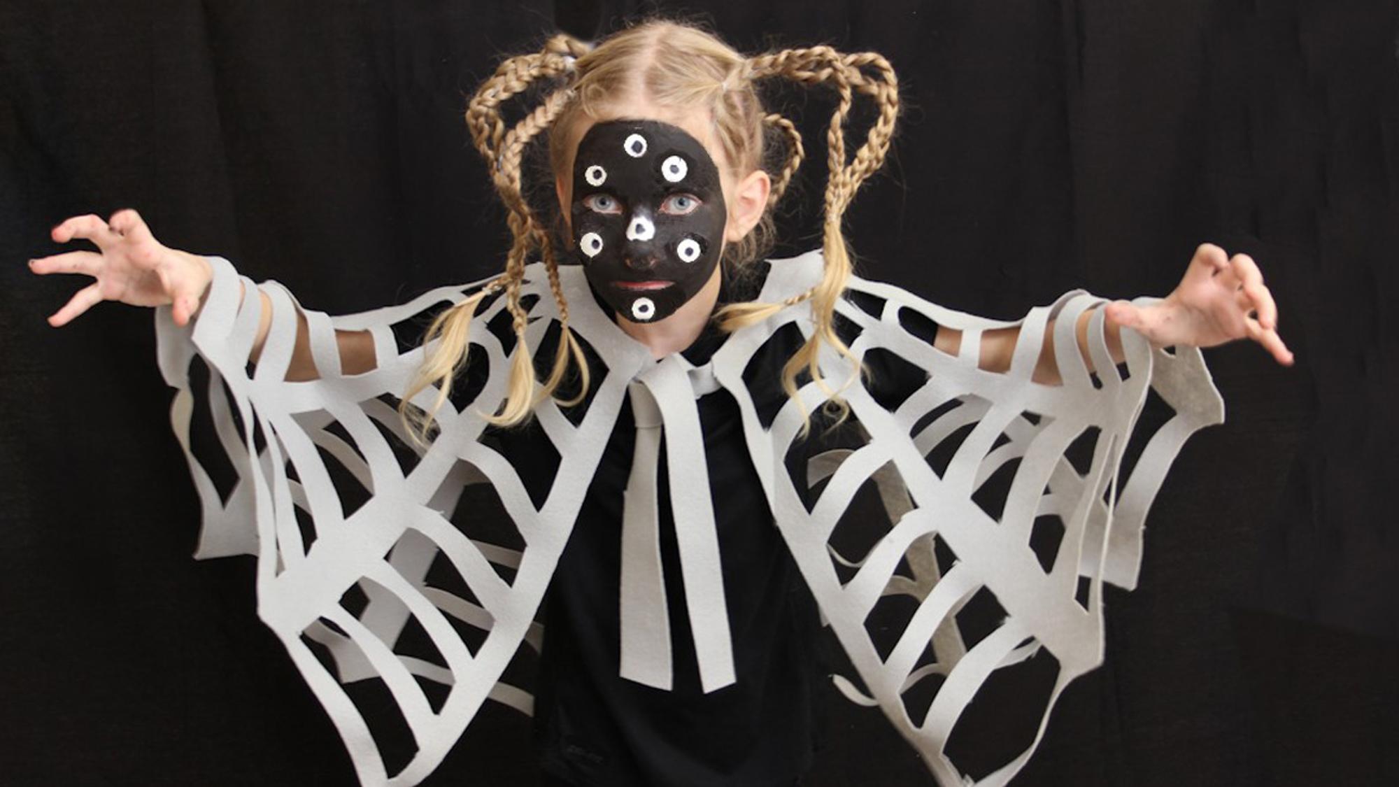 Spinnenkostüm Kinder Halloween Spinnenumhang Spinnen Cape Unisex Kostüm 