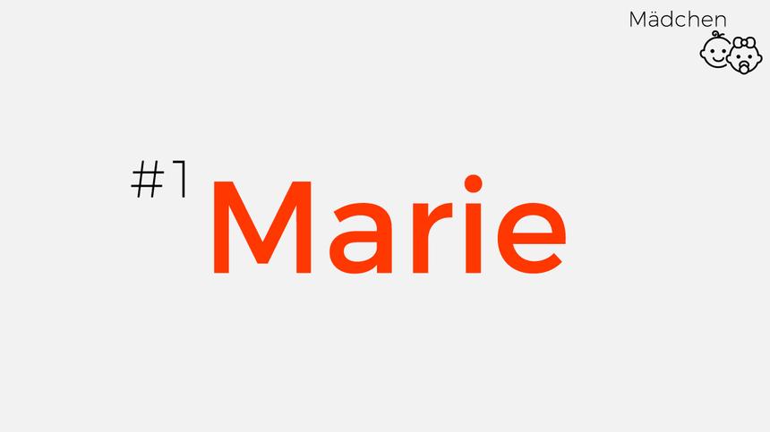 Beliebte Vornamen 2017: Marie