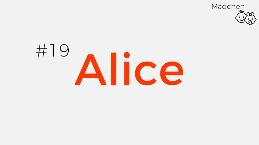 Mädchennamen aus Pop-Songs: Allice
