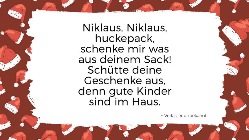 Nikolaussprüche und Nikolausgedichte: Niklaus huckepack