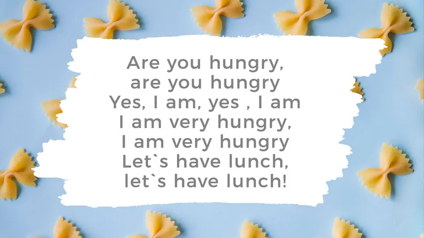 Tischspruch Englisch: Are you hungry?