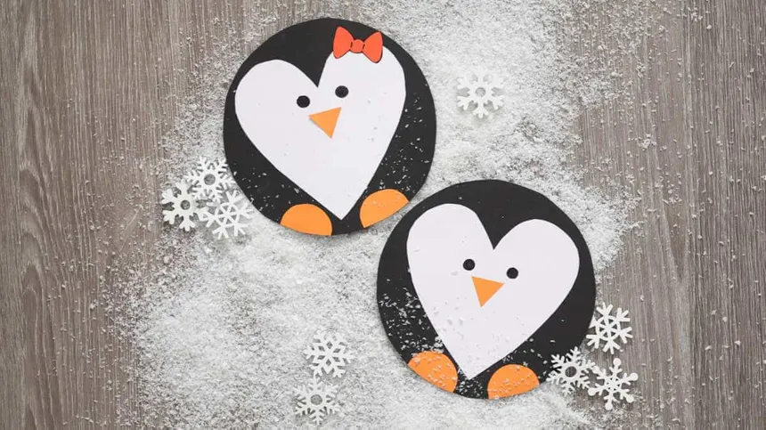 Frostiges Pärchen: Kinderleichte Pinguine basteln aus Papier
