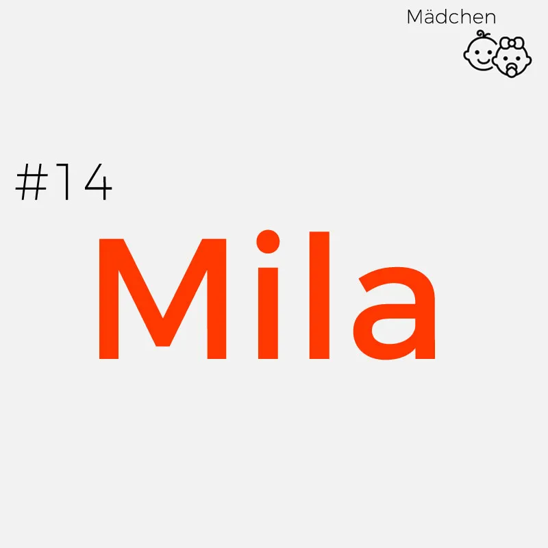 Seltene Mädchennamen: Mila