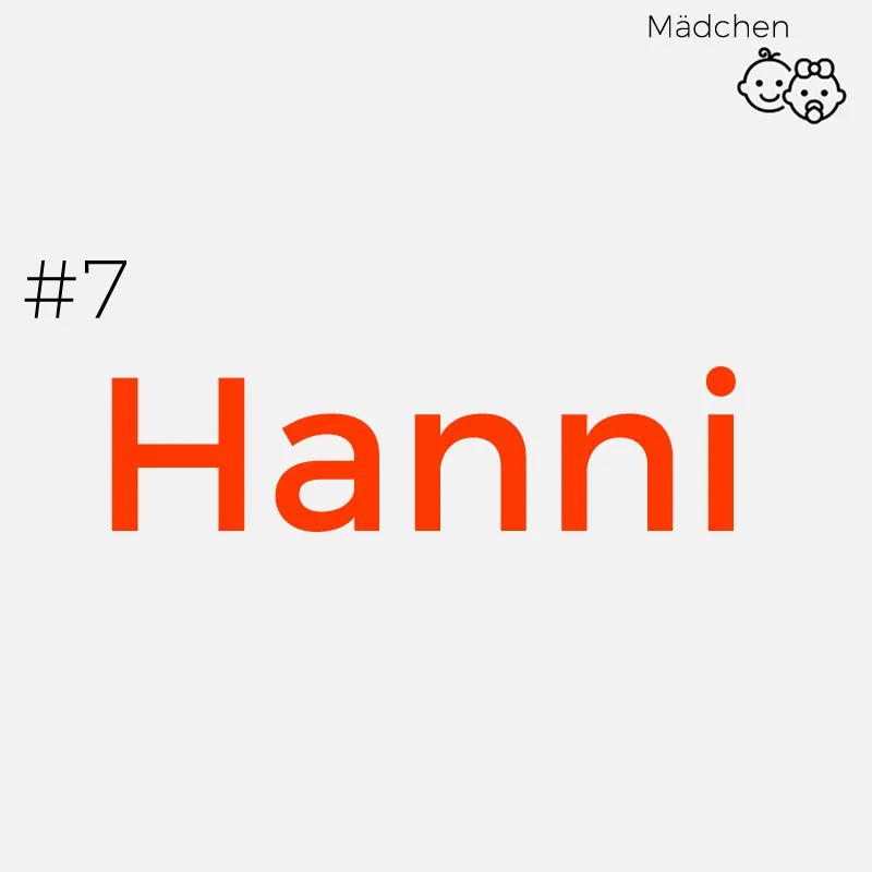 Seltene Mädchennamen: Hanni