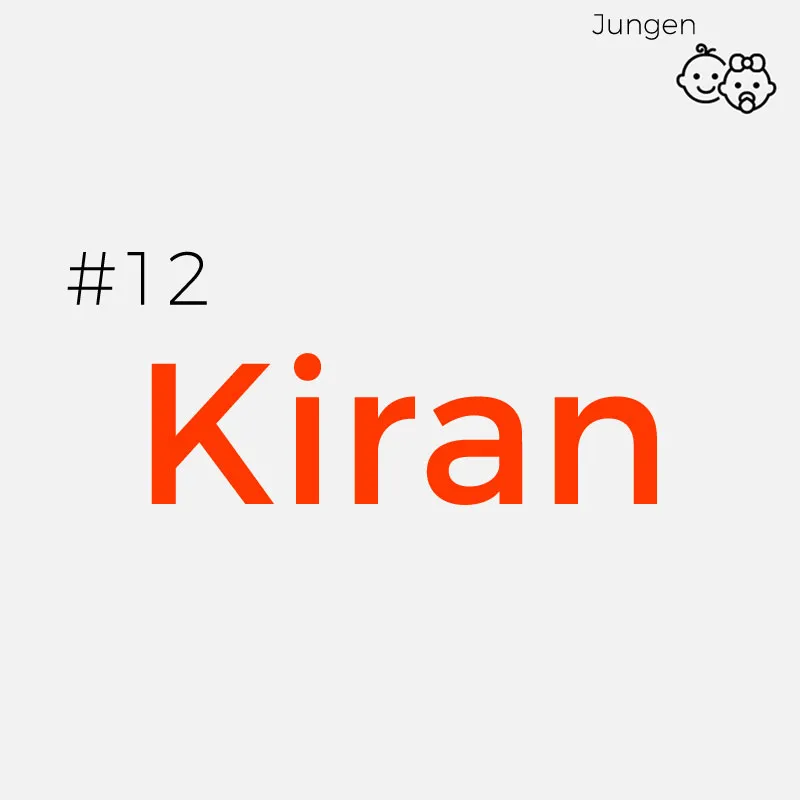 Seltene Jungennamen: Kiran