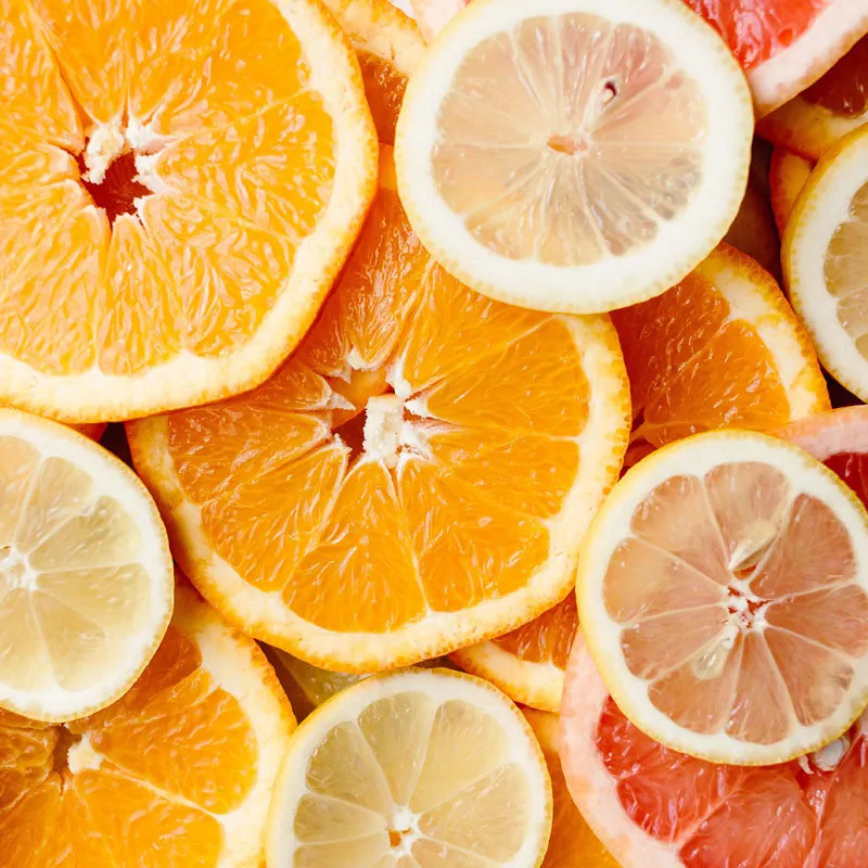 Orangen, Zitronen und Grapefruit in Scheiben
