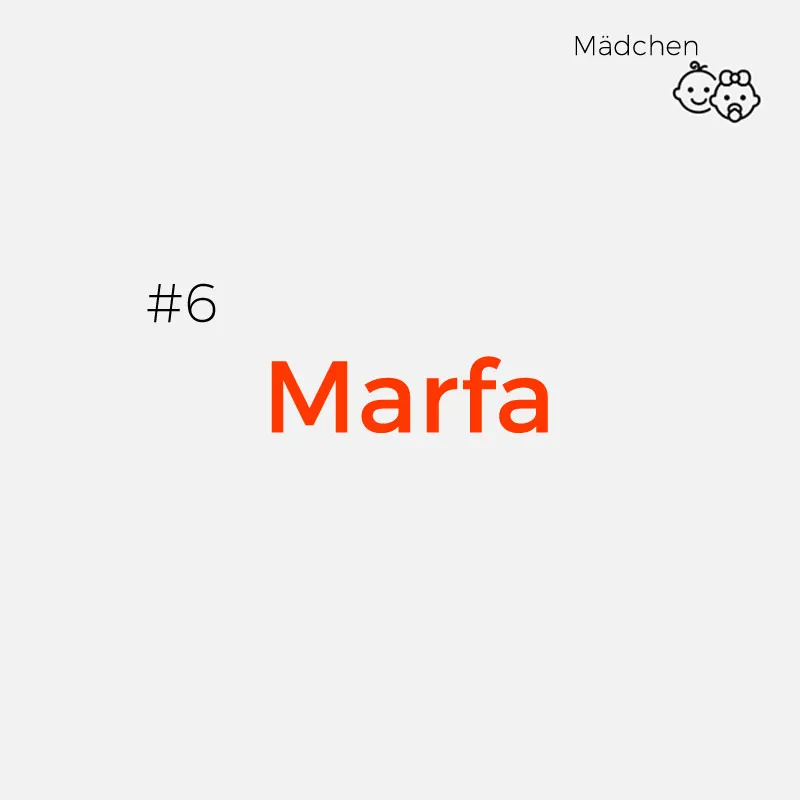 6. MarfaDer Name Marfa ist die russische Interpretation von Martha, die eher zu den seltenen russischen Mädchennamen gehört. Marfa hat eine schöne Bedeutung, indem es mit der Märchenfigur „Fürstin Marfa“ assoziiert wird.
Mehr Namen-Inspiration aus der Märchenwelt findest du hier.
