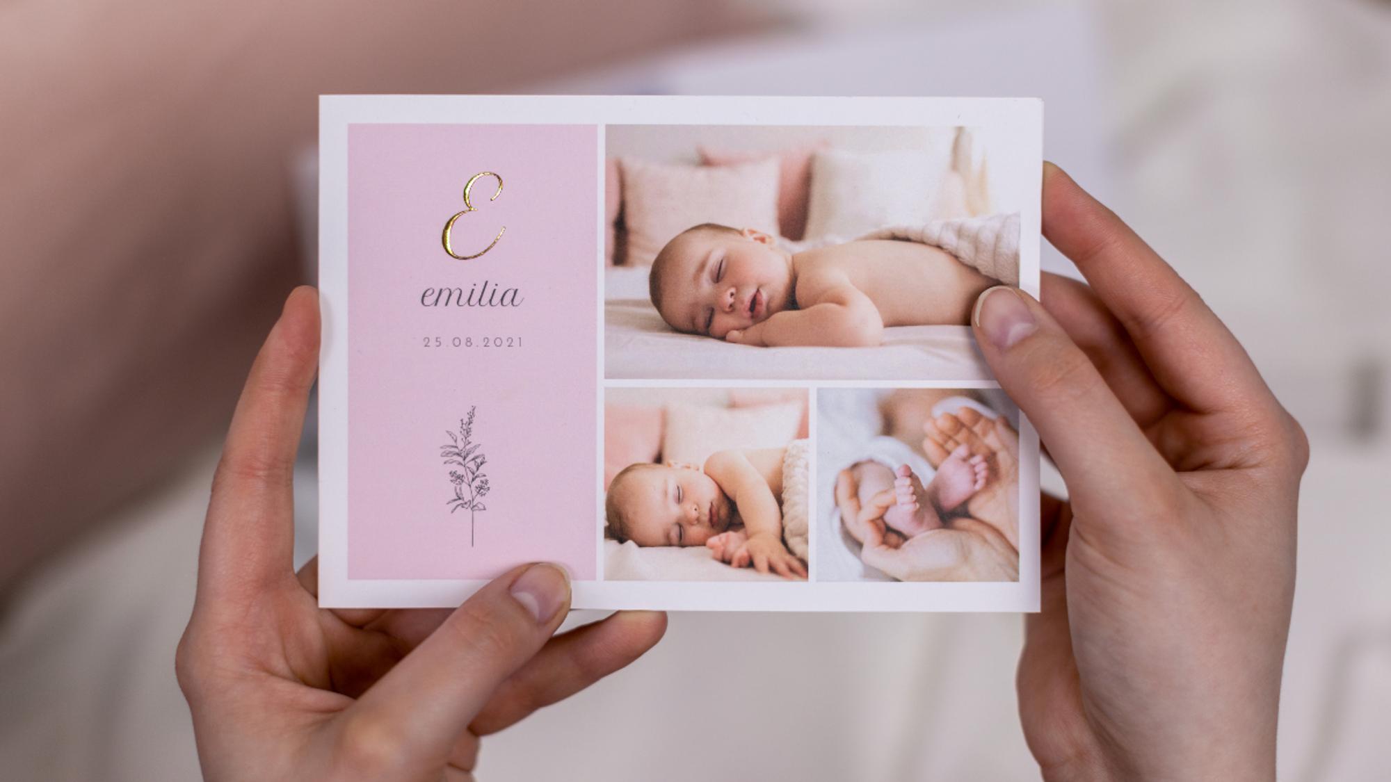 Geburtskarte von Kartenliebe in rosa