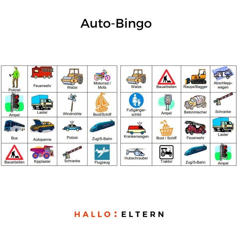 Vorlage für Auto-Bingo