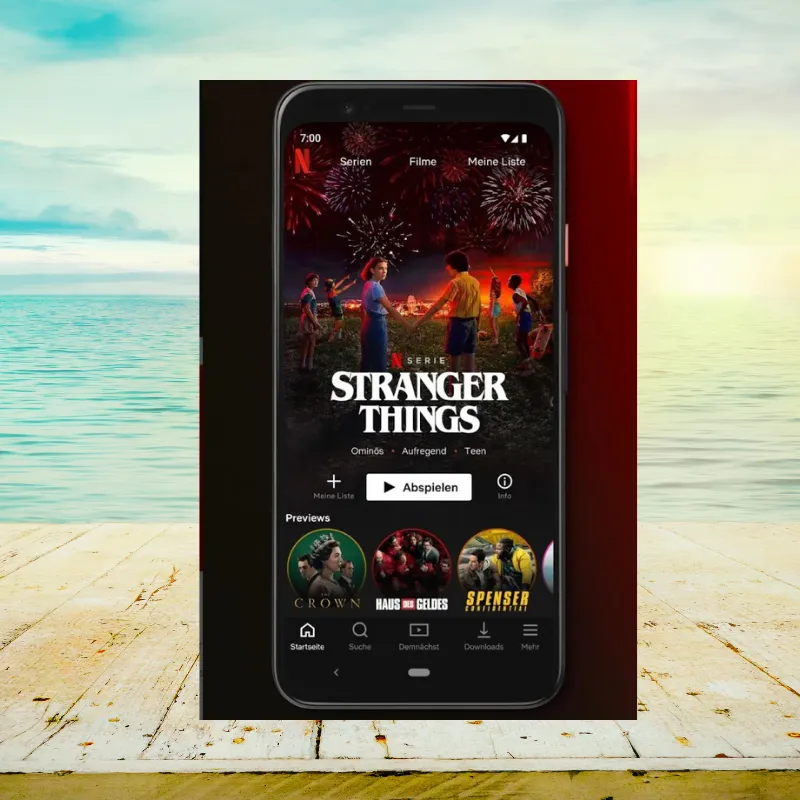 Die Netflix-App auf dem Smartphone