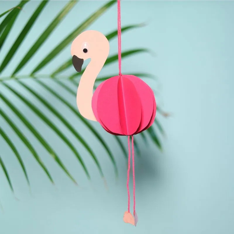 Flamingo als Sommer-Fensterdeko basteln
