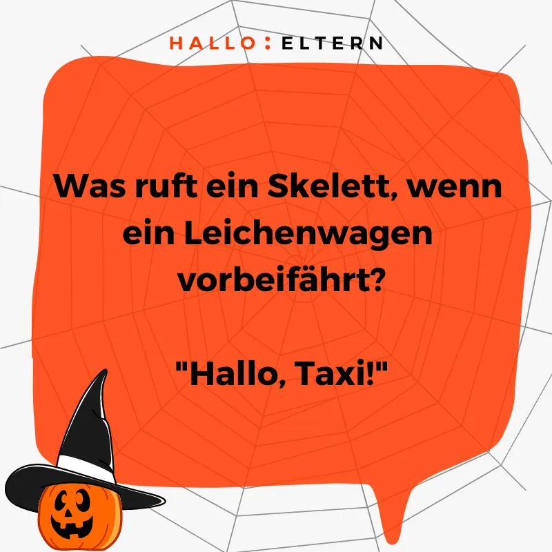 Halloween Witze: Skelett ruft Hallo, Taxi