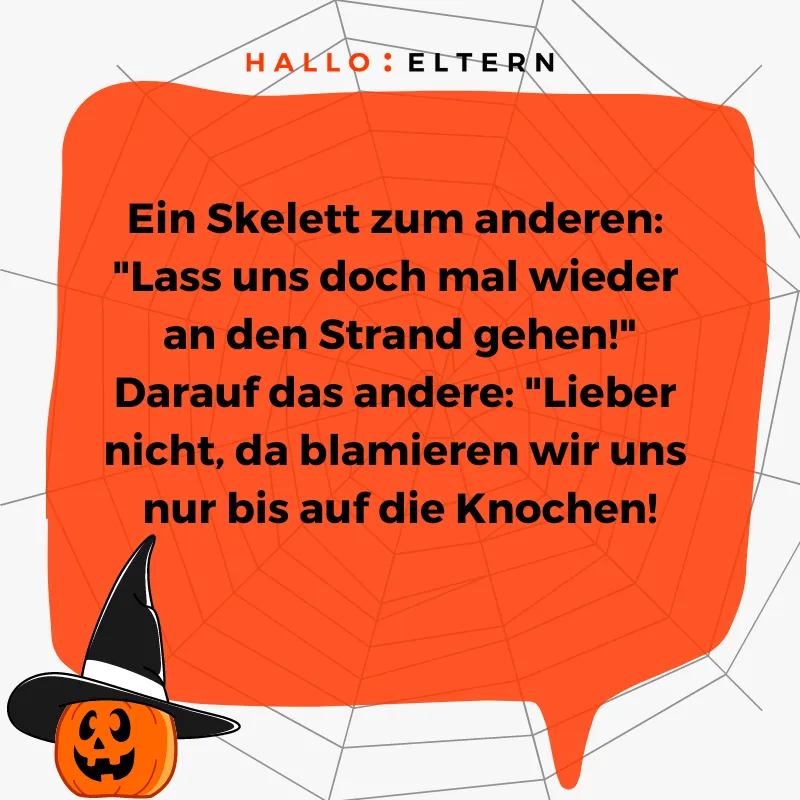 Halloween Witze: Skelett blamiert sich auf die Knochen