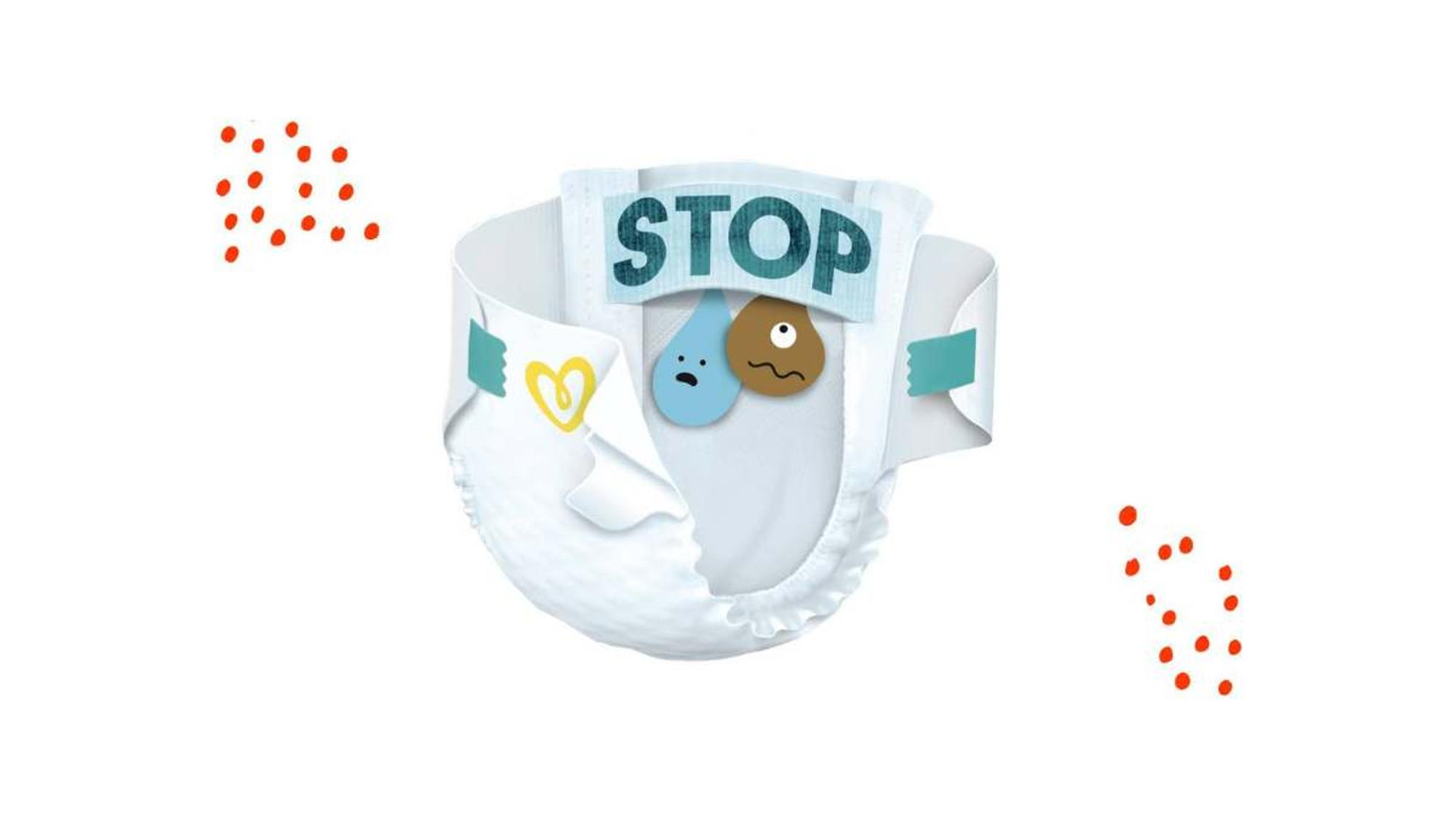 Grafik: Pampers Stop und Schutz Täschchen