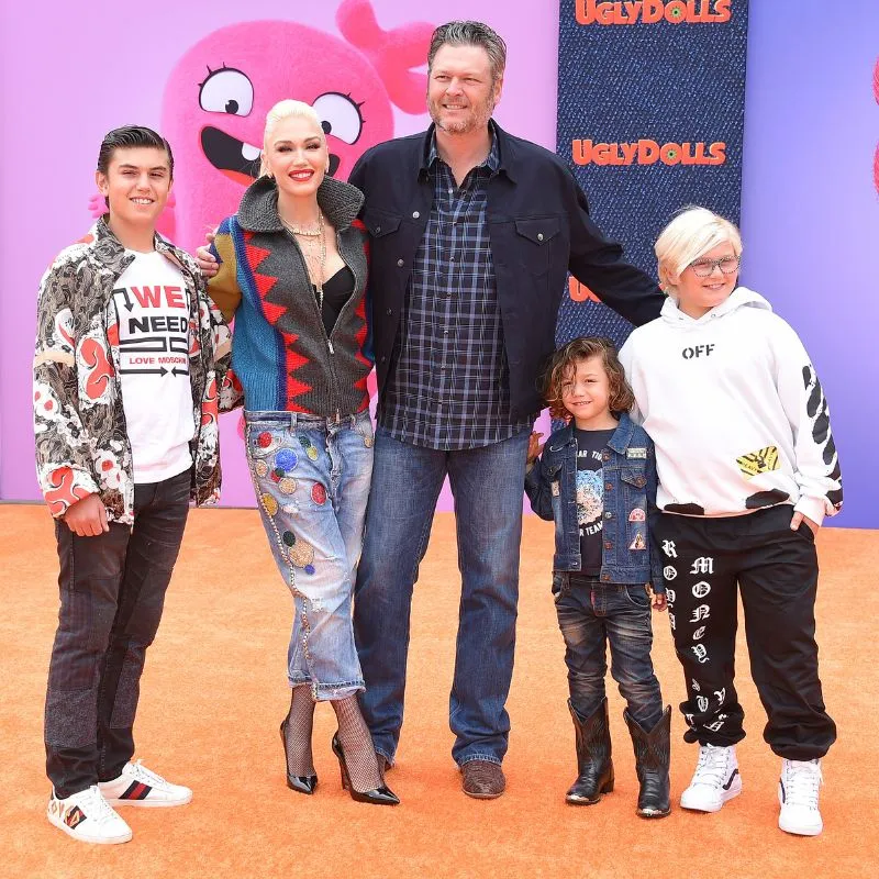 Gwen Stefani mit Blake Shelton und ihren drei Kindern