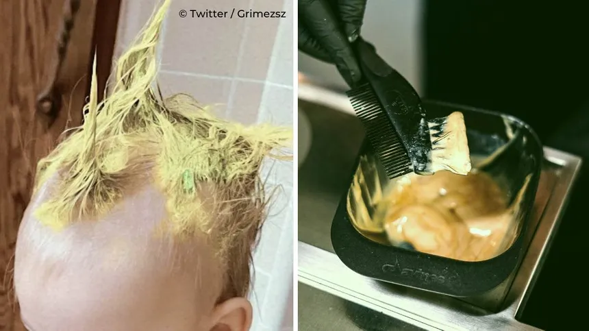 Grimes färbt ihrer kleinen Tochter die Haare