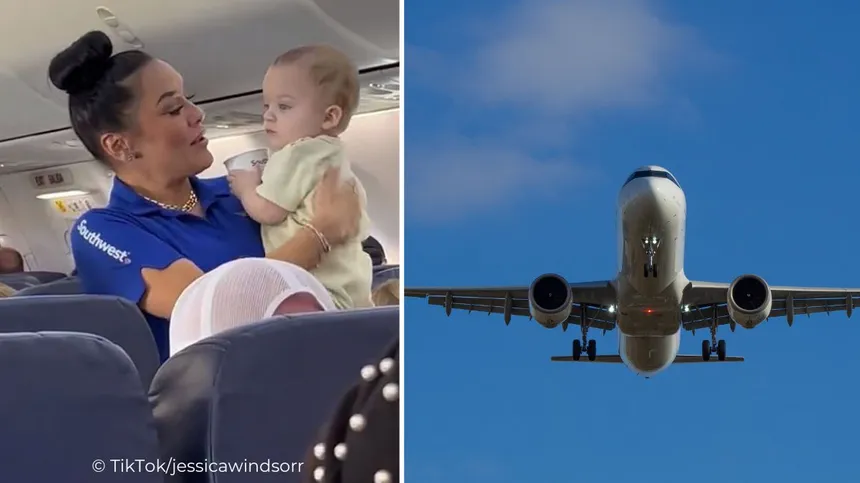 „Ein Engel“: Stewardess beruhigt schreiendes Baby im Flugzeug – Video geht viral